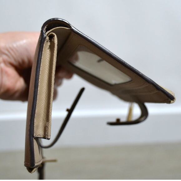 Michael Kors Jet Set Leather Double Zip Phone Case Wallet Wristlet Tan - Picture 8 of 11